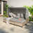 4 Pieces Uv-proof Resin Wicker Patio Sofa Set Included A 4-seat Sofa, 2 Ottomans, A Lifting Table, Retractable Canopy, Cushions And Adjustable Backrest-1646938896