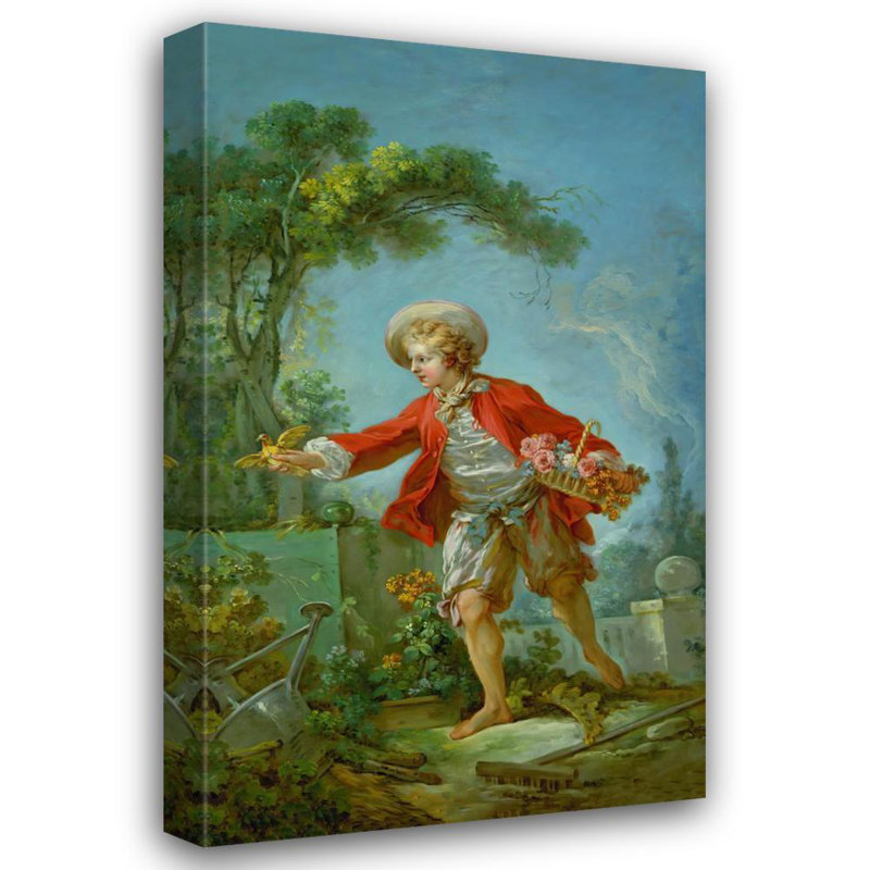 "The Gardener" par Jean-Honoré Fragonard - Toile tendue avec châssis, H 48 po x l 33 po