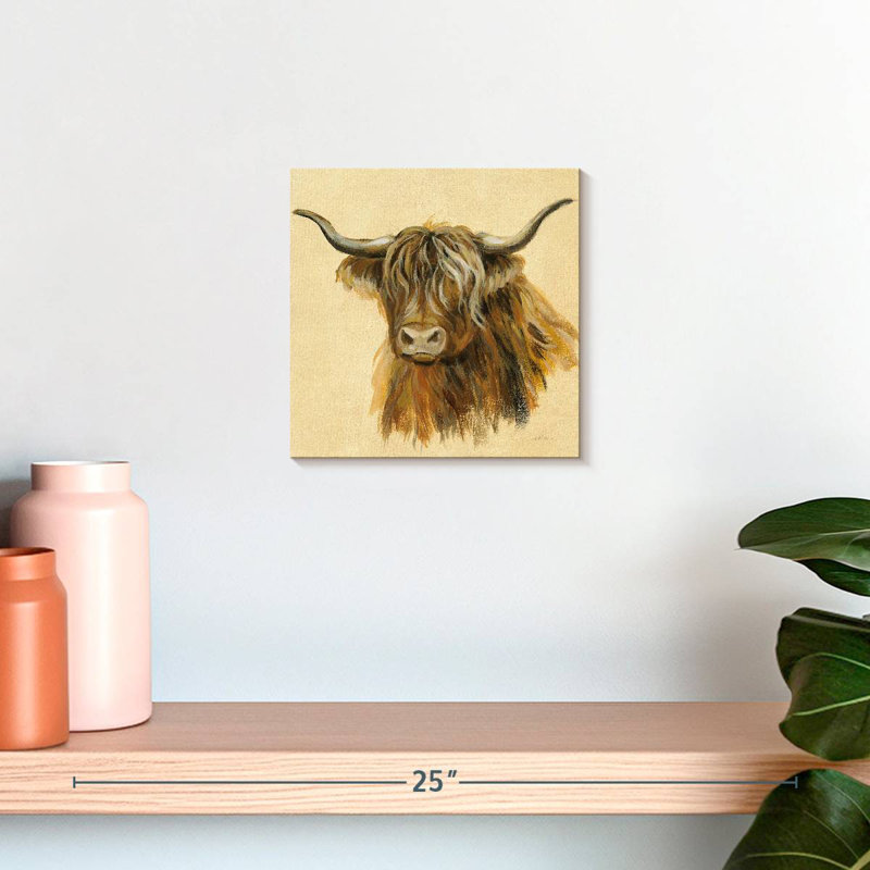 Crowle Highland Animal Cow, H 10 po x l 10 po