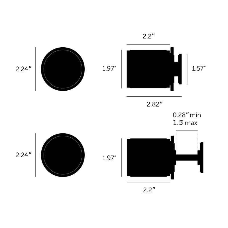 Cylindrical Knob with Round Rosette, Steel