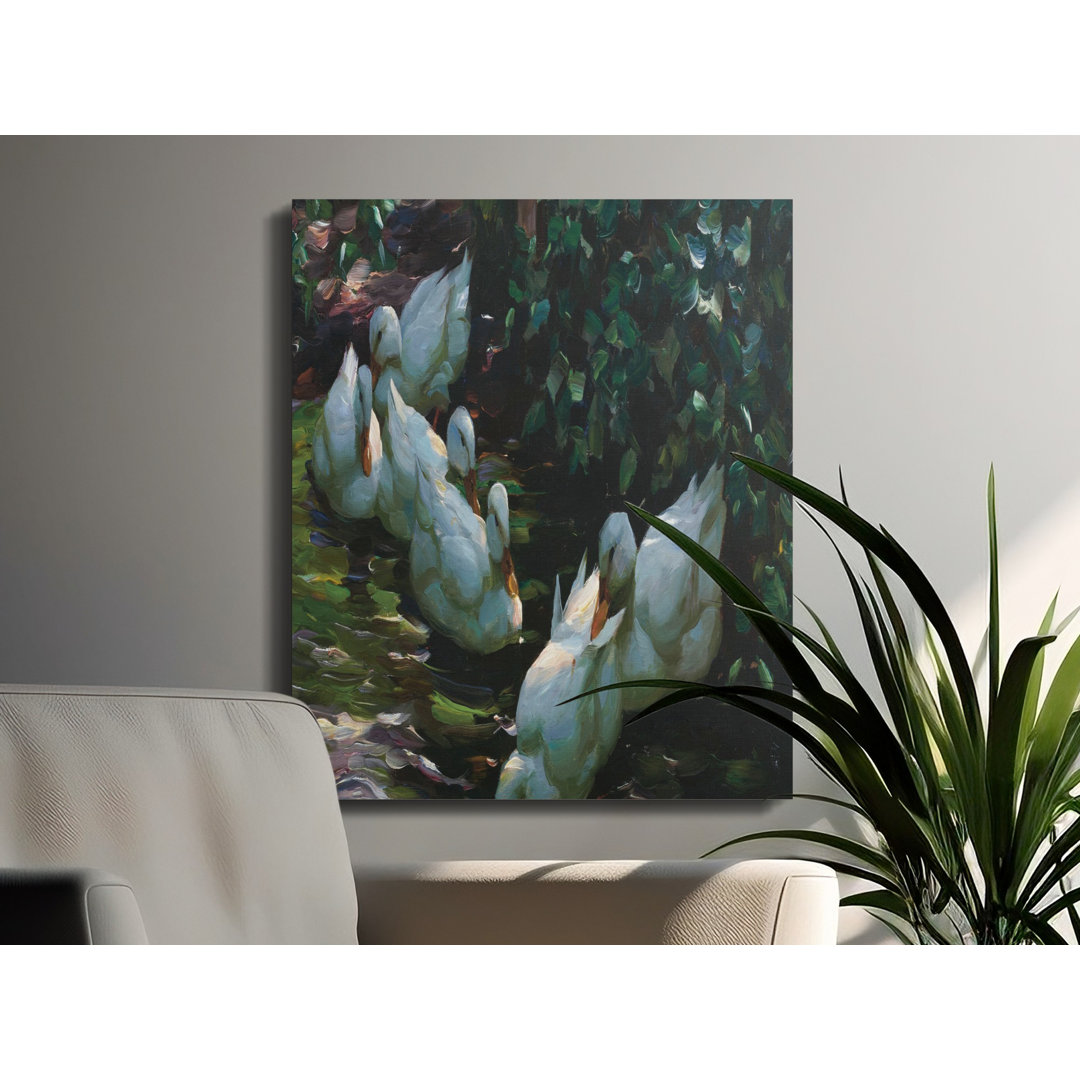 Duck Canvas Wall Art, Gallery Wrapped, Pond Scene, Ready to Hang Canvas Print, Archival Quality, Modern decor, Farmhouse Canvas