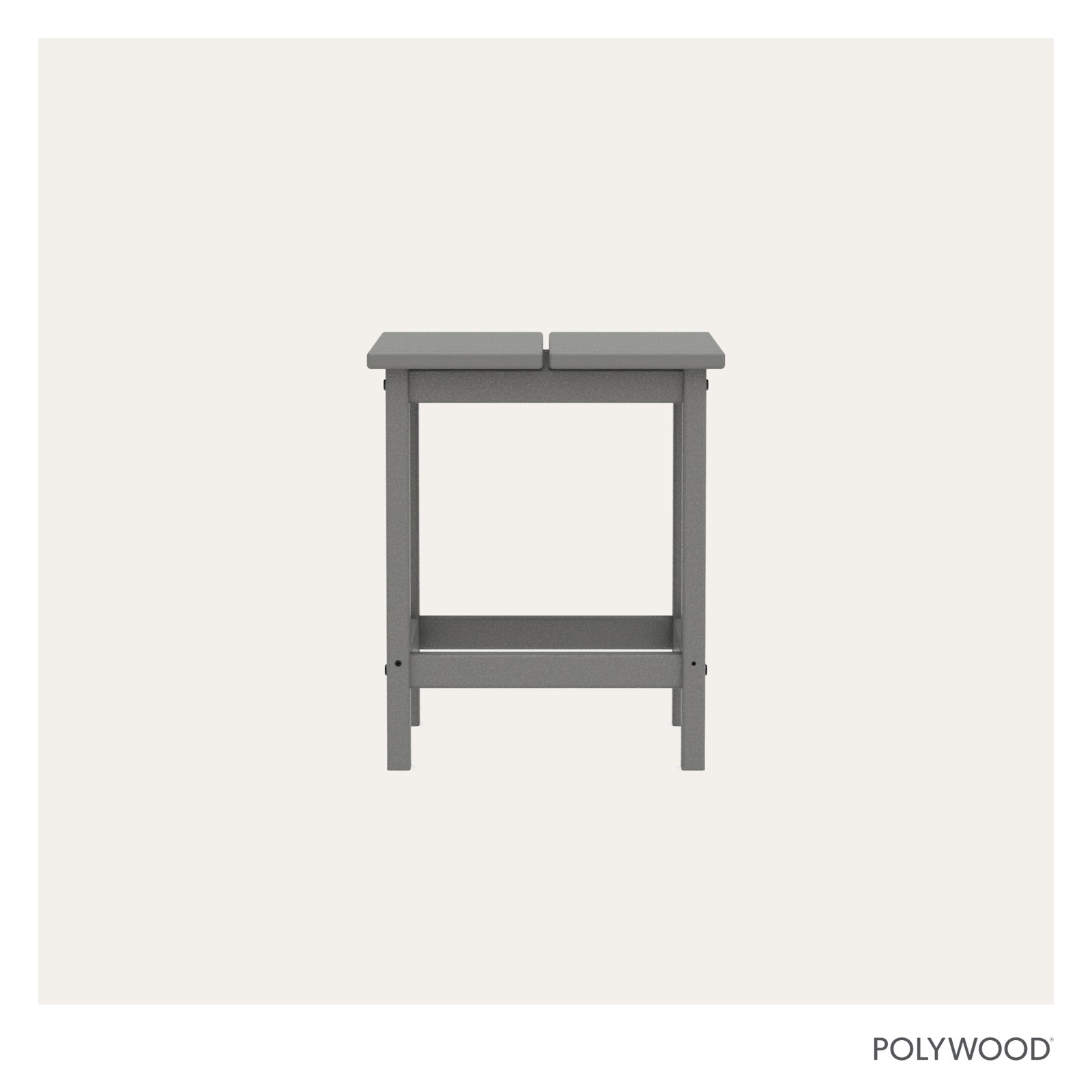 POLYWOOD® Studio 15" Patio Side Table, Slate Gray