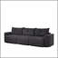 Canapé en chenille pour le salon, grand canapé 3 places moderne de 109 po avec accoudoirs épaissis, dossier rembourré, assise profonde, moelleux, confortable pour le salon, la chambre à coucher, un appartement, le bureau noir-33952776