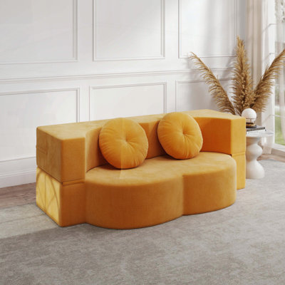 Canapé-lit pliant avec coussin, lit simple, sans assemblage
