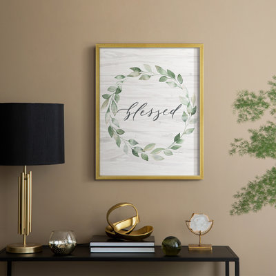 Blessed Wreath Framed Print - Solid Wood