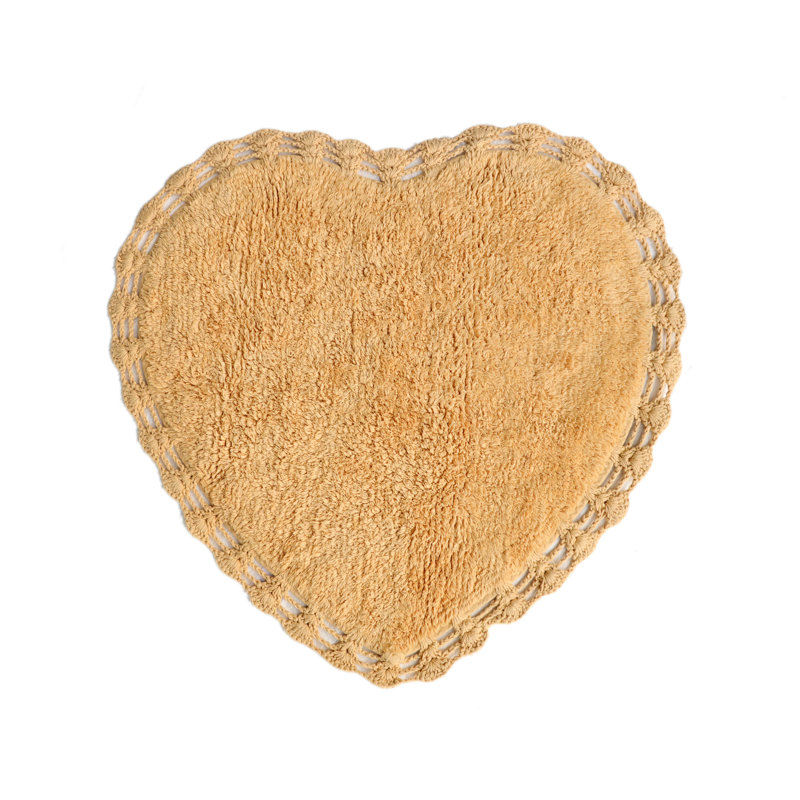 Cotton Blend Non-Slip Bath Rug, Beige
