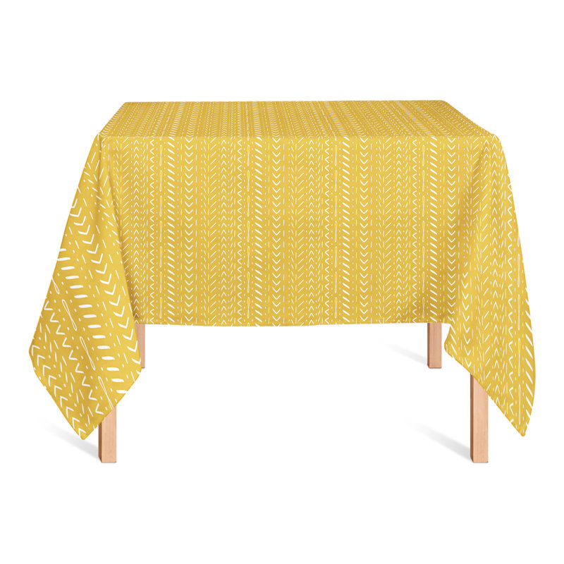 Harihar Geometric Square Tablecloth, Yellow