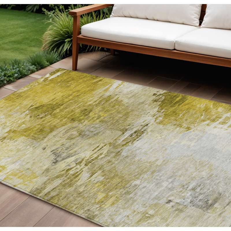 Tapis intérieur lavable abstrait 9 pi x 12 pi beige