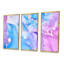 «Blue and Purple Abstract Marble II», reproduction de cadre flottant sur toile 3 pièces-457956865-457956927