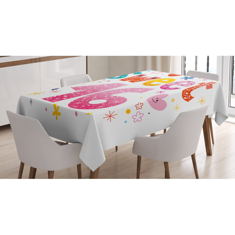 16Th Birthday Tablecloth, 84" x 60"