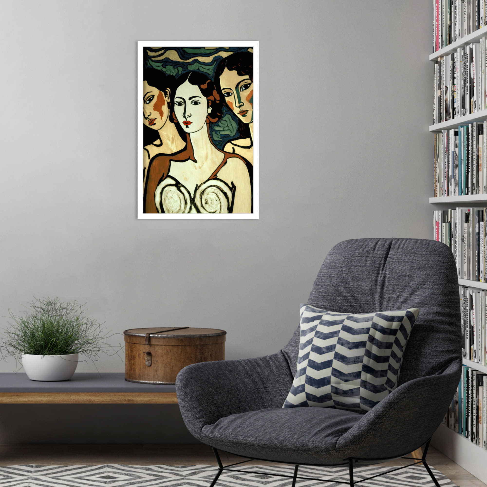 The Soul Sisters by Treechild  Wood Framed Wall Art Print, White, 25" H x 17" W