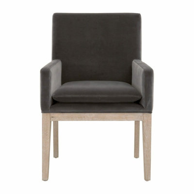Almando 20'' H Cotton Upholstered Oak Armchair