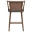Chaise de comptoir Tallis, dossier en similicuir tissé brun