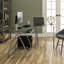 L-Shaped Glass Top Metal Base Computer Desk-29667029