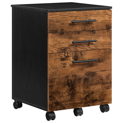 Braxx 15.7'' Wide 3 -Drawer Mobile File Cabinet