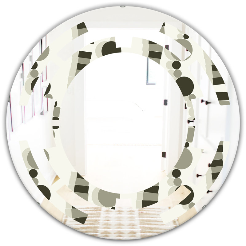Miroir mural moderne sans cadre monochrome à motif géométrique VI Space, H 31,5 po x l po