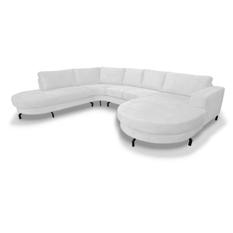 6 Seater Corner Sofa , Right Hand Facing, White