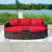 Anazco 89'' Wide Curved Patio Daybed with Cushions-90655528-64613535