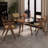 Modern Mid Century Dining Chairs Set of 2, Rattan Accent Chairs, Comfy Armchairs, Outdoor Wood Chairs with Armrest for Bedroom Living Room Reading Room Dining Kitchen, Brown