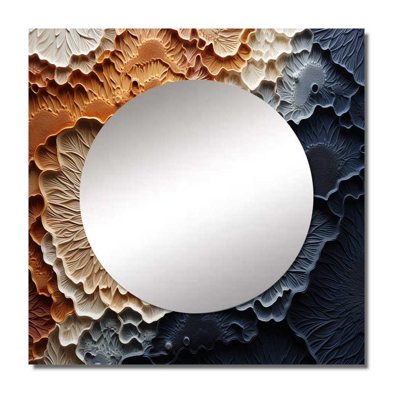 Art mural en miroir Makarama - Stone Geode, 29 po x 29 po