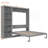 Queen Size Murphy Bed with Built-in Shelves, Foldable Wall Bed for Guest Room Bedroom, Gray