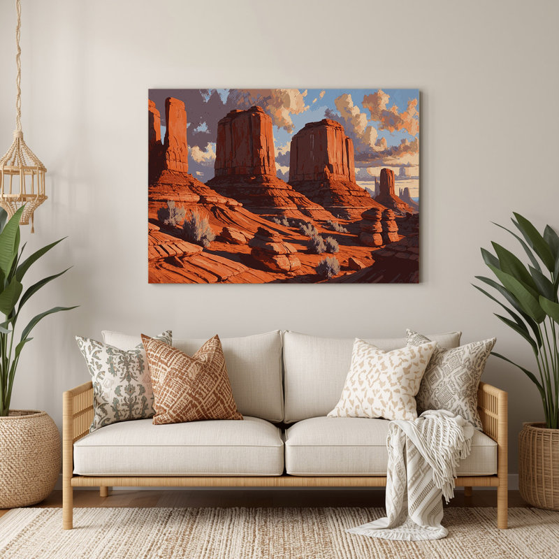 Art mural en métal rose du sud-ouest, paysages rocheux 129, H 240 po x l 288 po x P 0,05 po