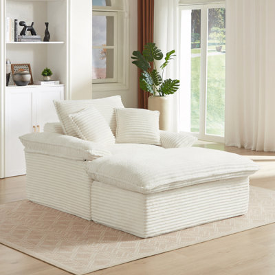 Canapé de 51,97 po avec siège rembourré et confortable à compression unique avec repose-pieds unique, fauteuil de salon, de chambre à coucher, d'appartement et de bureau