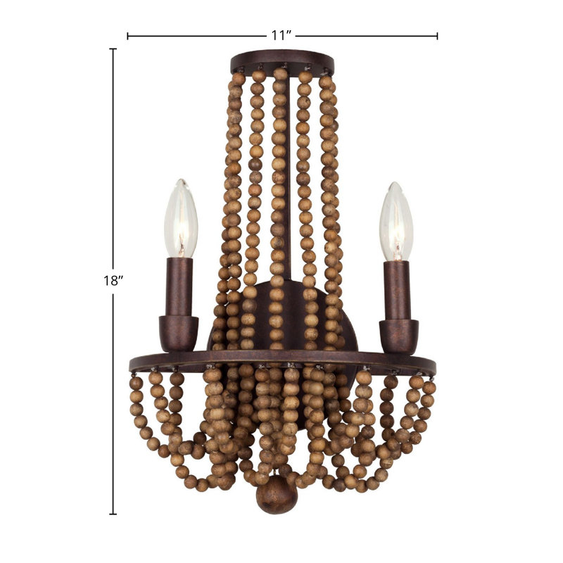 Beechwood 2 LT Royal Mahogany Wall Sconce Kalco