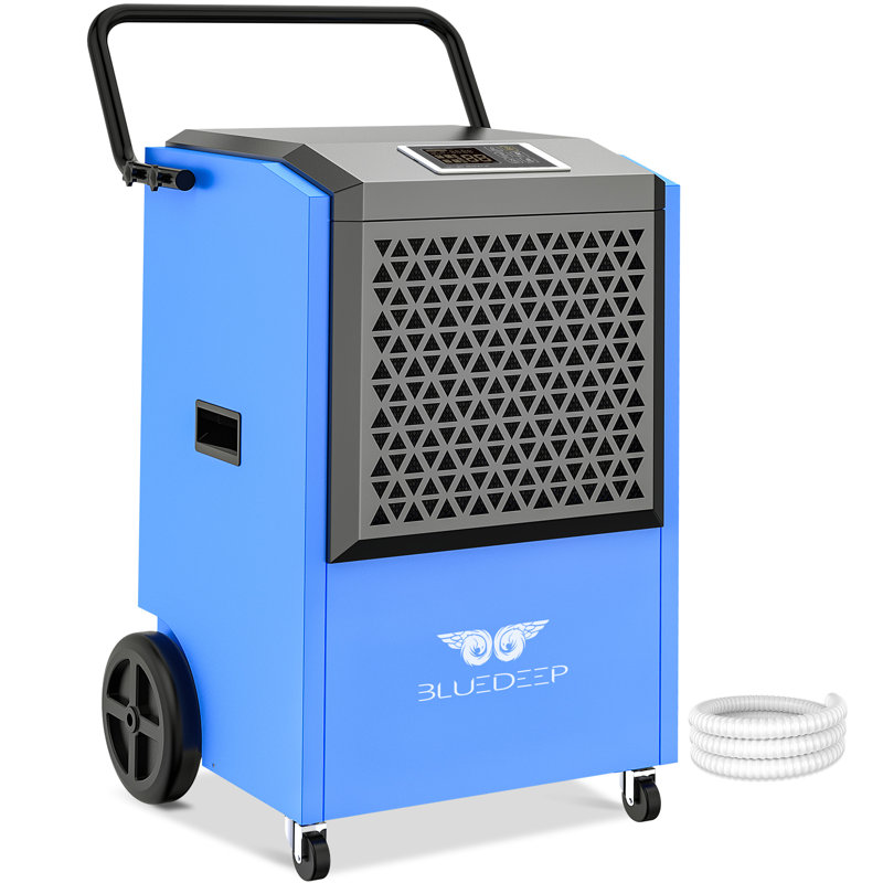 Déshumidificateur industriel de 240 pintes avec pompe et tuyau de vidange — Élimination de l'humidité élevée pour les sous-sols, les chantiers, la restauration après dégâts d'eau, dégivrage automatique, filtre lavable, 380 CFM