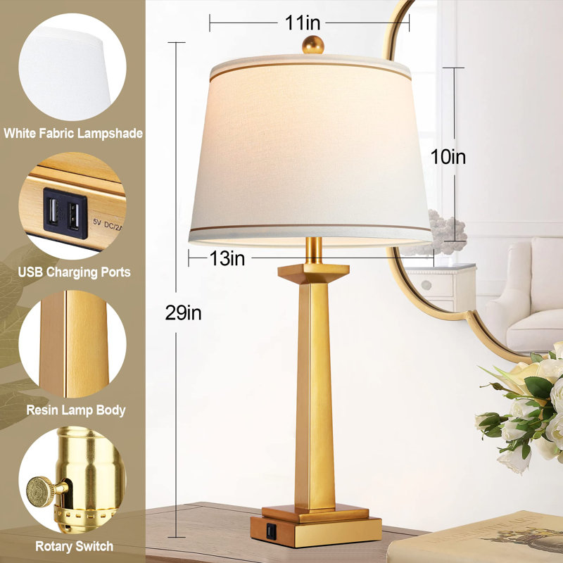 Lampe de table USB en métal Lila