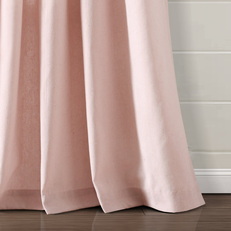 Cotton Blend Semi Sheer Curtain Single Panel, 52"W x 84"L, Blush