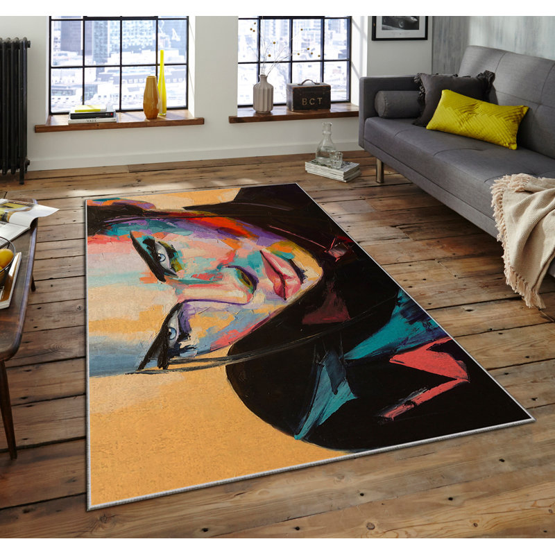 Luxurious Area Rug, 100% Polyester, 5.9 x 9.2 Feet | 740 g/m² Weight, Non-Slip Felt Dot Underside, Easy Clean Velvet Fabric, 0.08 in Pile Height | Machine Washable, Perfect for Living Room & Bedroom Décor