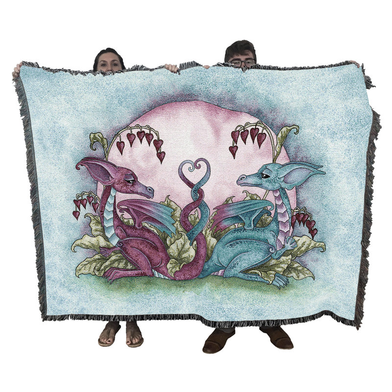 Pure Country Weavers Loving Dragons Blanket by Amy Brown - Gift Fantasy Tapestry Throw Woven from Cotton - Made in The USA (72x54)