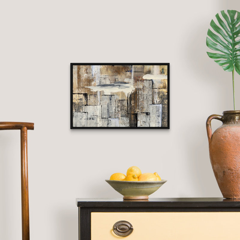 «City Workings II» par Tyson Estes, impression sur toile, Cadre flottant noir, H 14 po x l 20 po x P 1,75 po