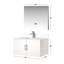 Meuble-lavabo blanc lustré 36 po X 22 po, avec comptoir en quartz, robinet, miroir à DEL et taches rayées pour un look de salle de bain moderne-109481200