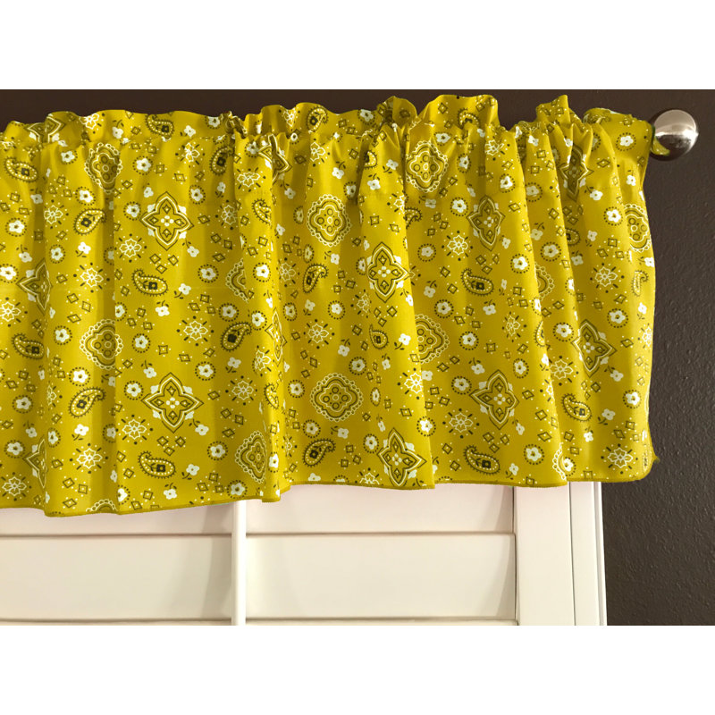 Cantonnière à imprimé cachemire Bandanna, L 58 po x L 20 po, Jaune
