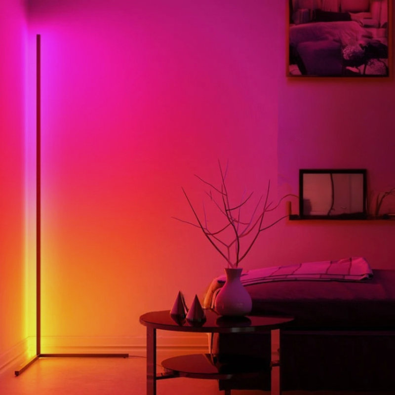 Mackinzi 55'' LED Column Floor Lamp, Black