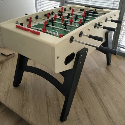 Ivory + Black Rectangular Manufactured Wood + Metal Foosball Tables