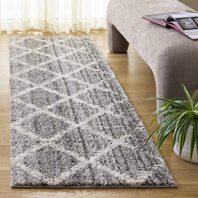 Tapis d'intérieur à poils longs Everett, Tapis de couloir 2 pi 3 po x 8 pi