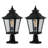 Vintage Black Metal Lamp Post Clear Glass Pillar Lantern Light
