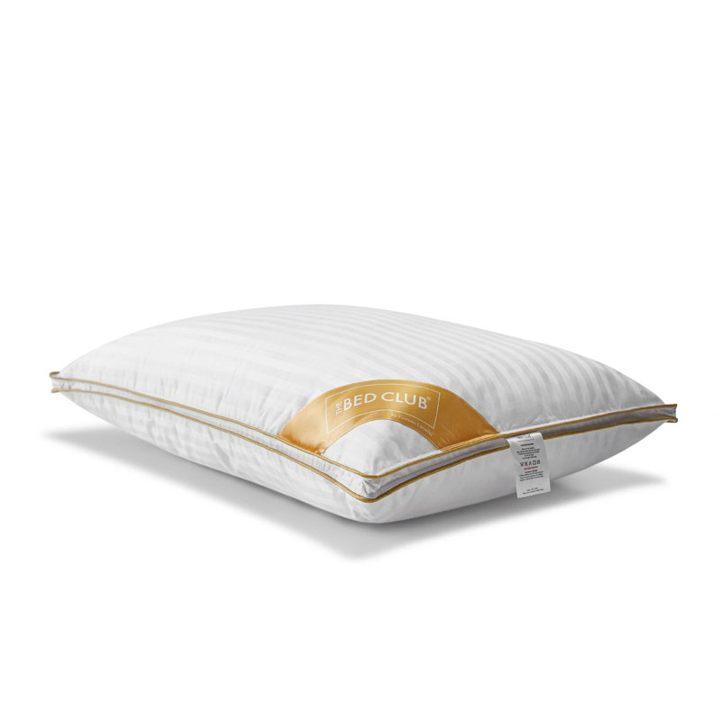 Hungarian Goose Down Pillow with Cotton Sateen Cover, Medium Support Hotel Quality Bed Cushion