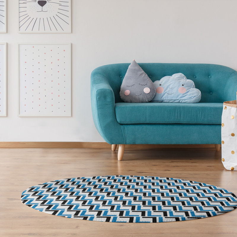 Geometric Indoor Rug, Round 5'