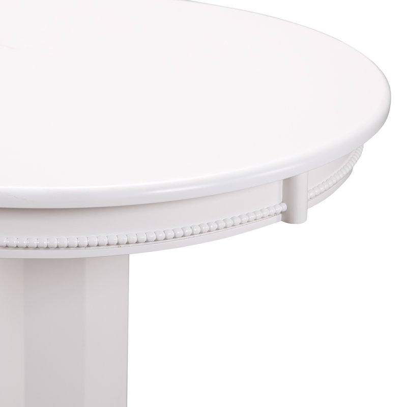 Table ronde en bois massif de 30,25 po Adelaida, Babeurre