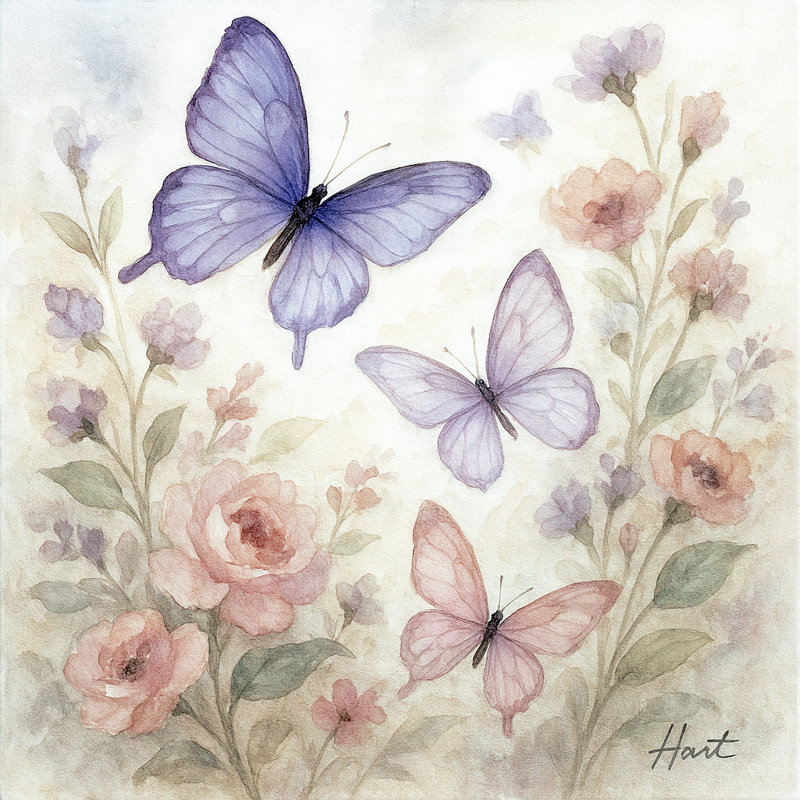 «Wings of Grace» - Duo de reproductions d'art inspirées de la nature, 40" H x 40" W