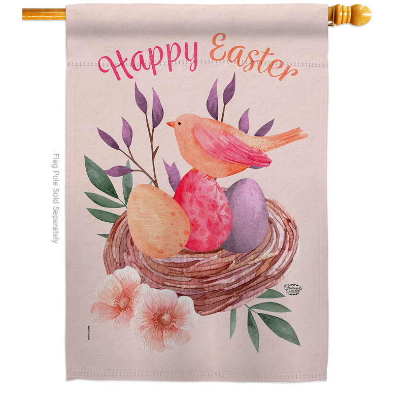 Drapeau de jardin en polyester 18,5 x 13 po Alylah, H 28 po x l 40 po