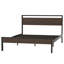 Base de lit plateforme grand lit avec tête et pied de lit en bois, support robuste à 12 lattes en métal, aucun sommier requis, rangement sous le lit, silencieux, assemblage facile, noyer