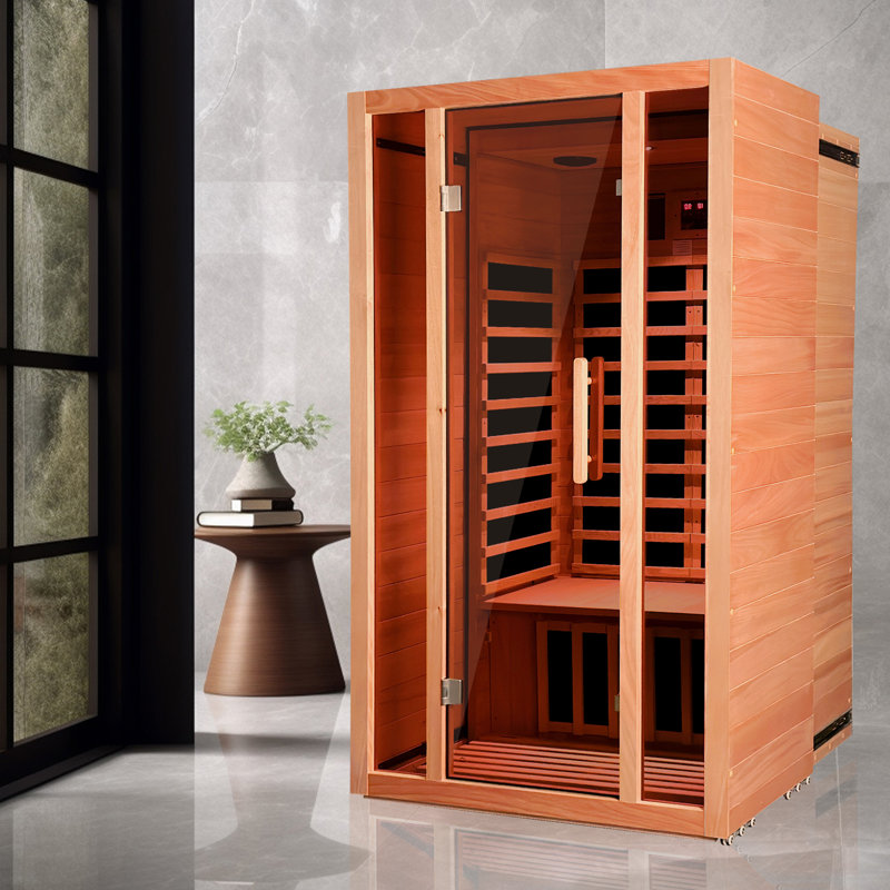Vanity Art 2 - Person Indoor Bluetooth Compatible FAR Infrared Sauna, Brown