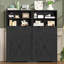 Armoire de rangement avec portes et 2 tiroirs, armoire de cuisine avec tablette réglable, armoires de garde-manger, armoires de salle de bain, pour salon, vestibule, bureau personnel, noir