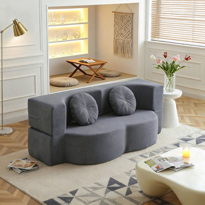 Causeuse de plancher et futon, Gris