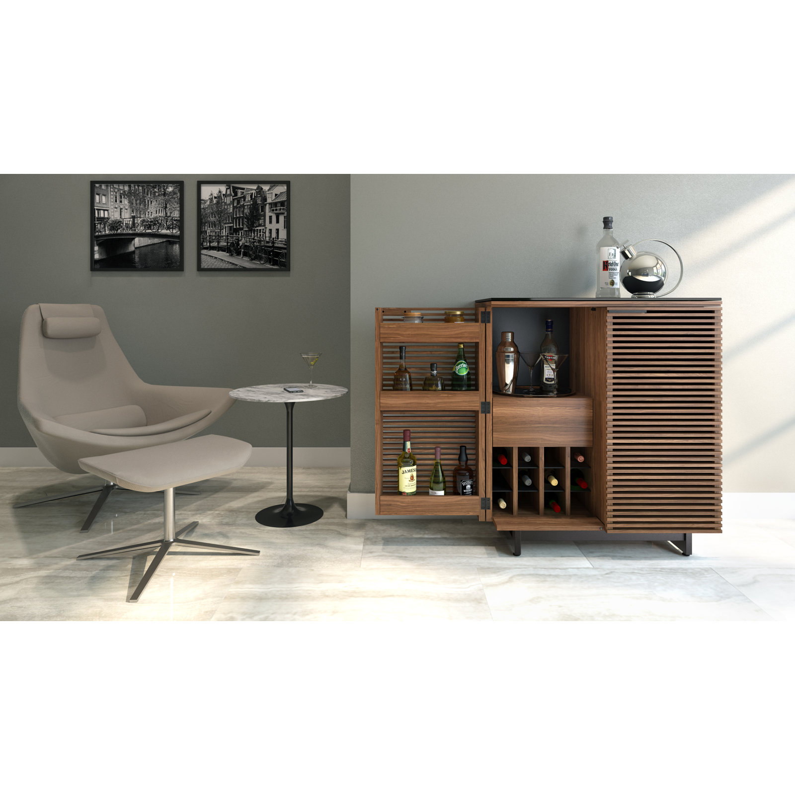 Corridor 36'' Bar Cabinet, Natural Walnut